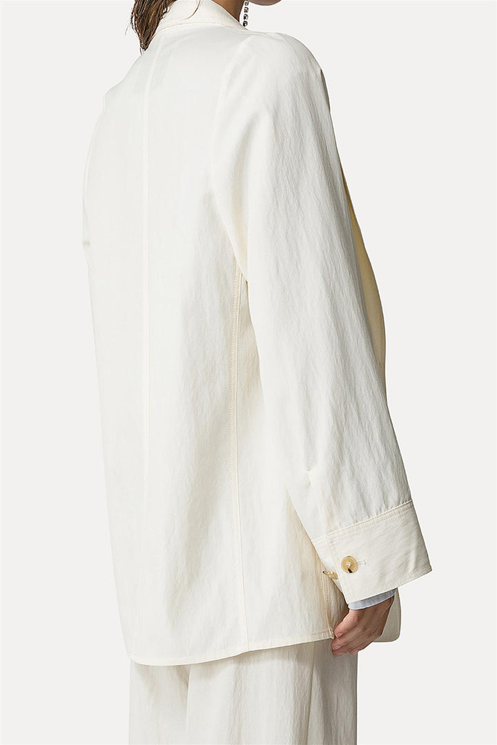 Viscose Chic Twill Oversized Blazer Avorio