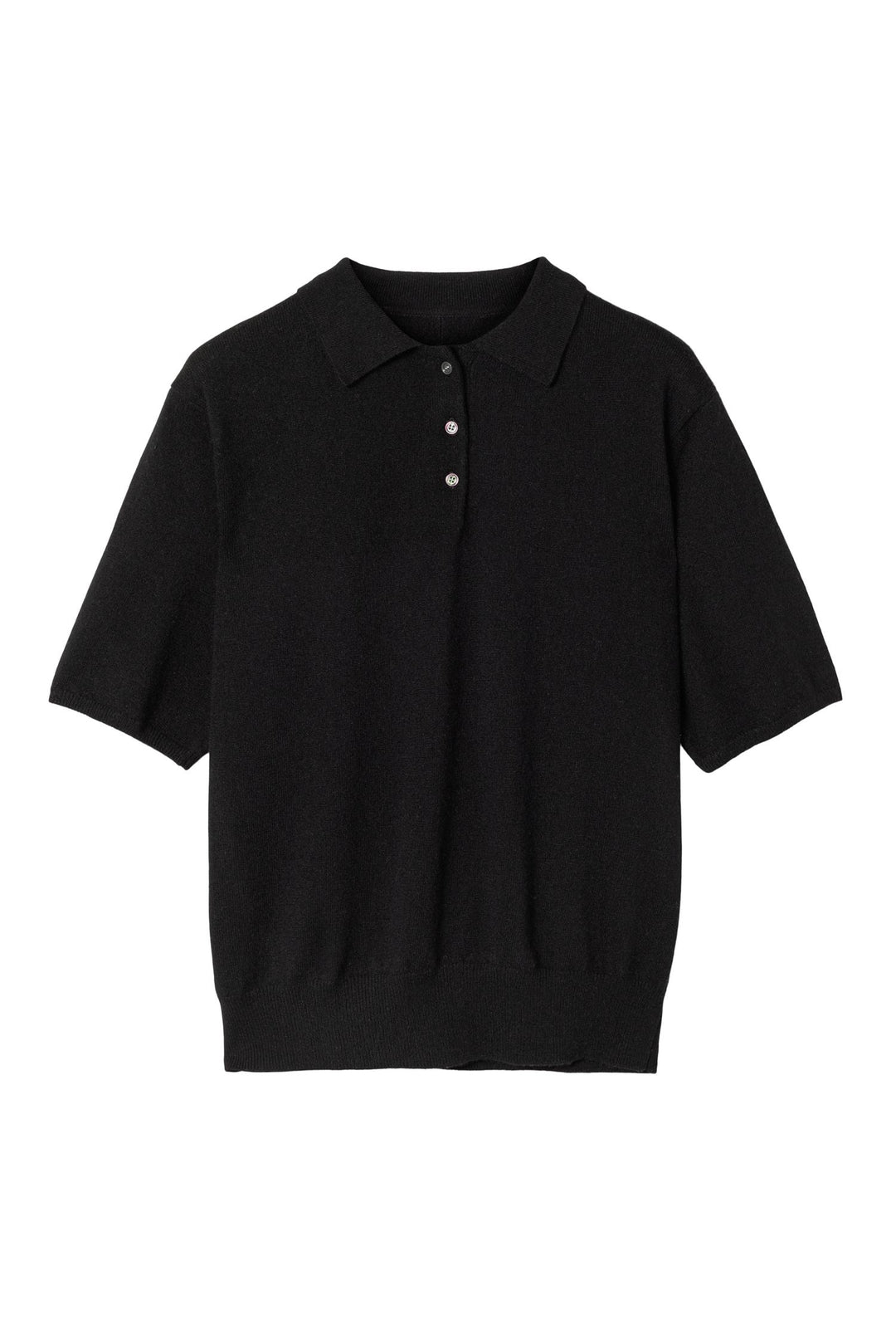 Estate Cashmere Pique Tee Jet Black