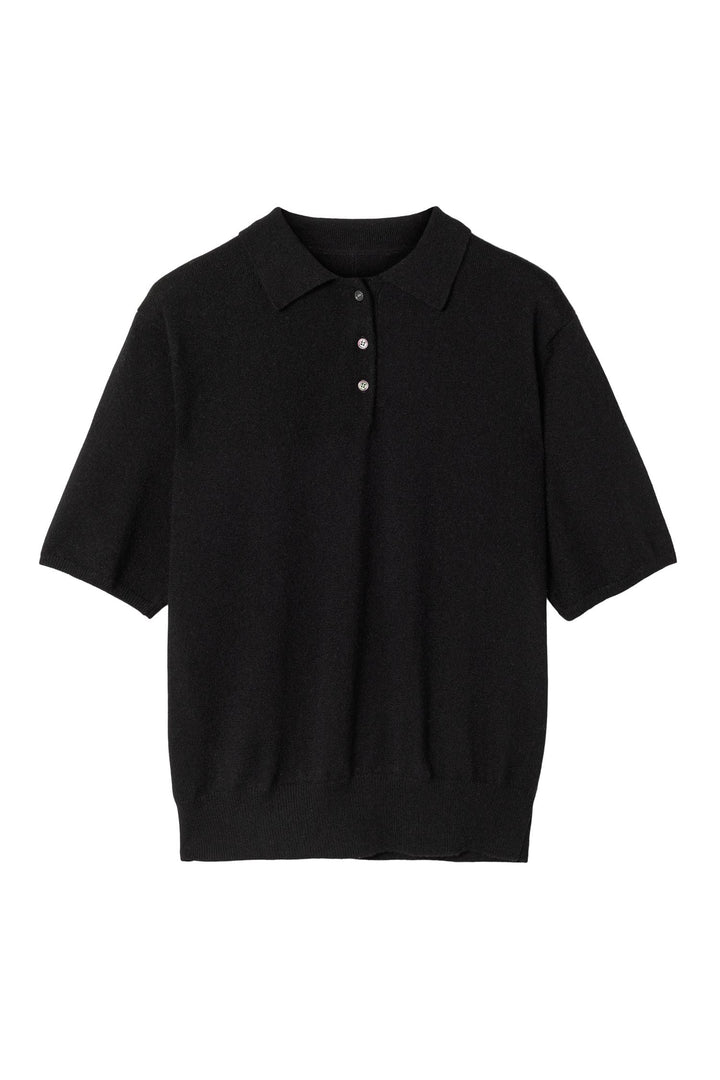 Estate Cashmere Pique Tee Jet Black