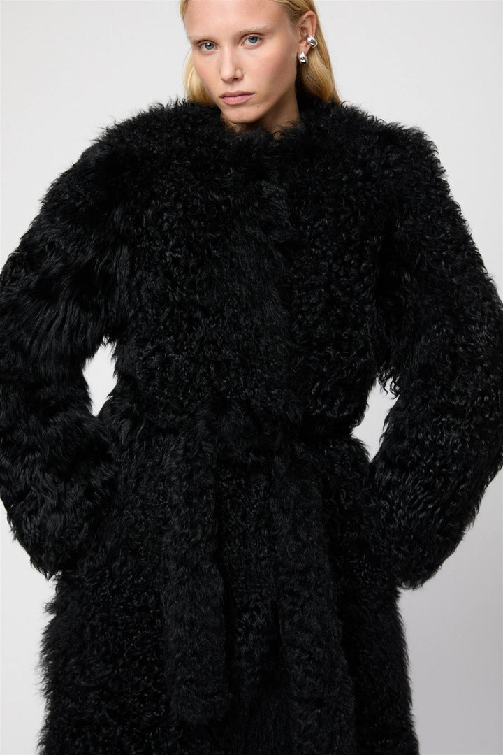Bergamo Shearling Coat Jet Black