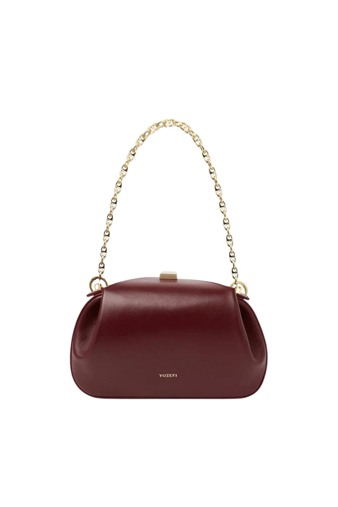 Oyster Clutch Mini Smooth Leather Berry