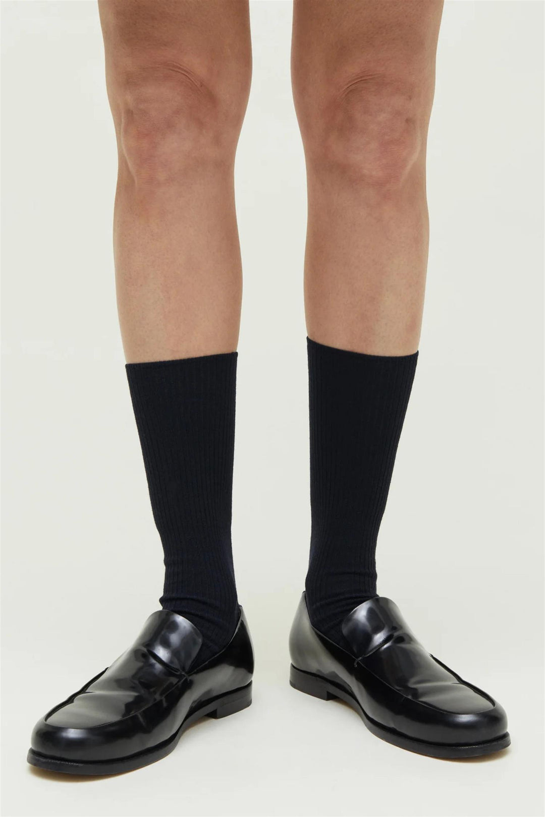 Wool Rib Socks Black