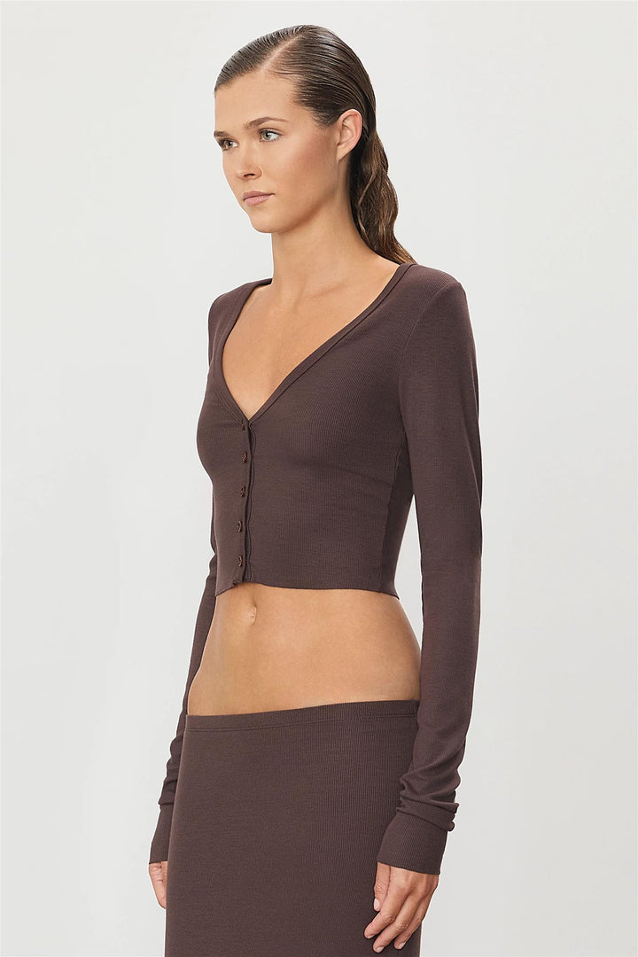 Cropped Cardigan Espresso