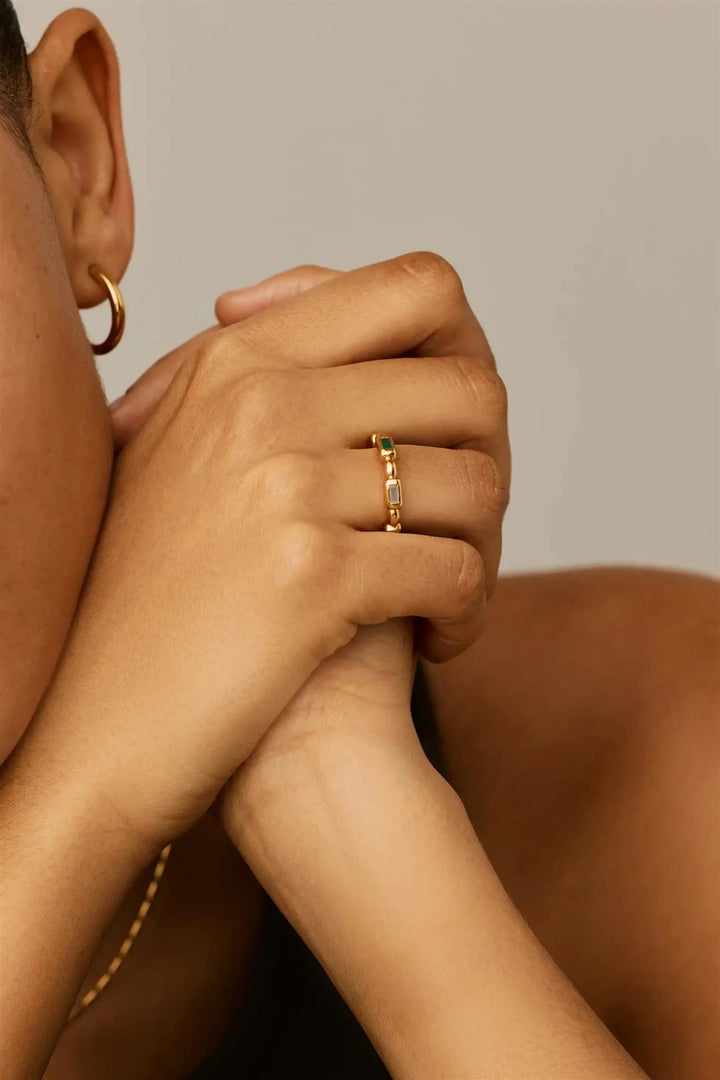Molten Gemstone Stacking Ring