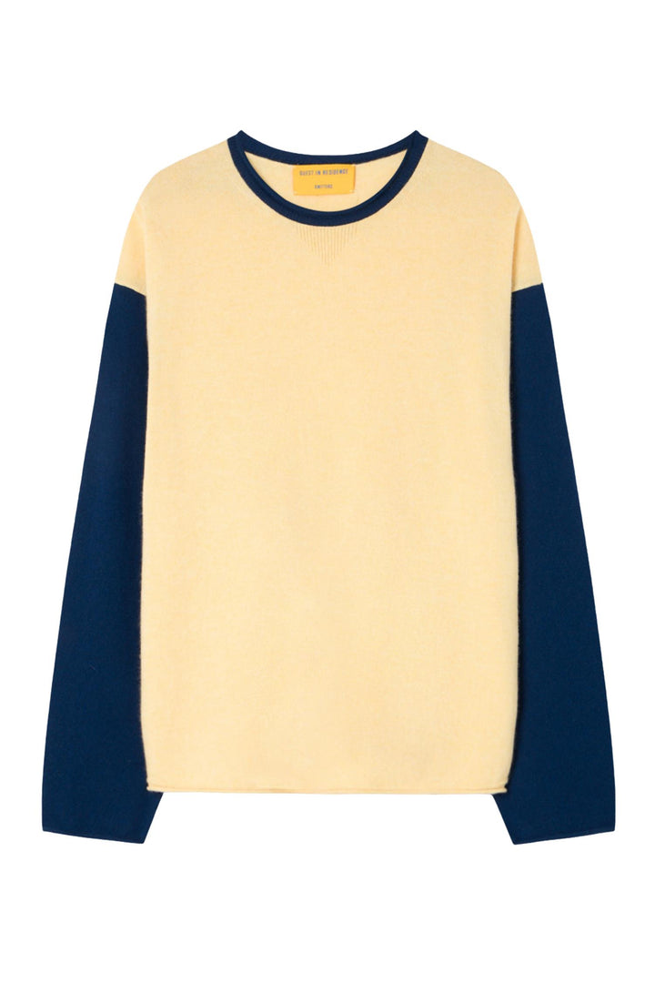Baseball Oversized Crew Butter/Navy