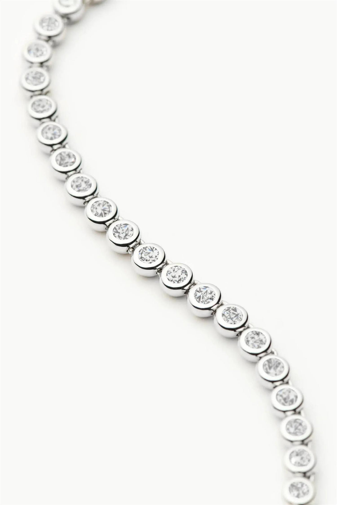 Tennis Round Necklace Silver