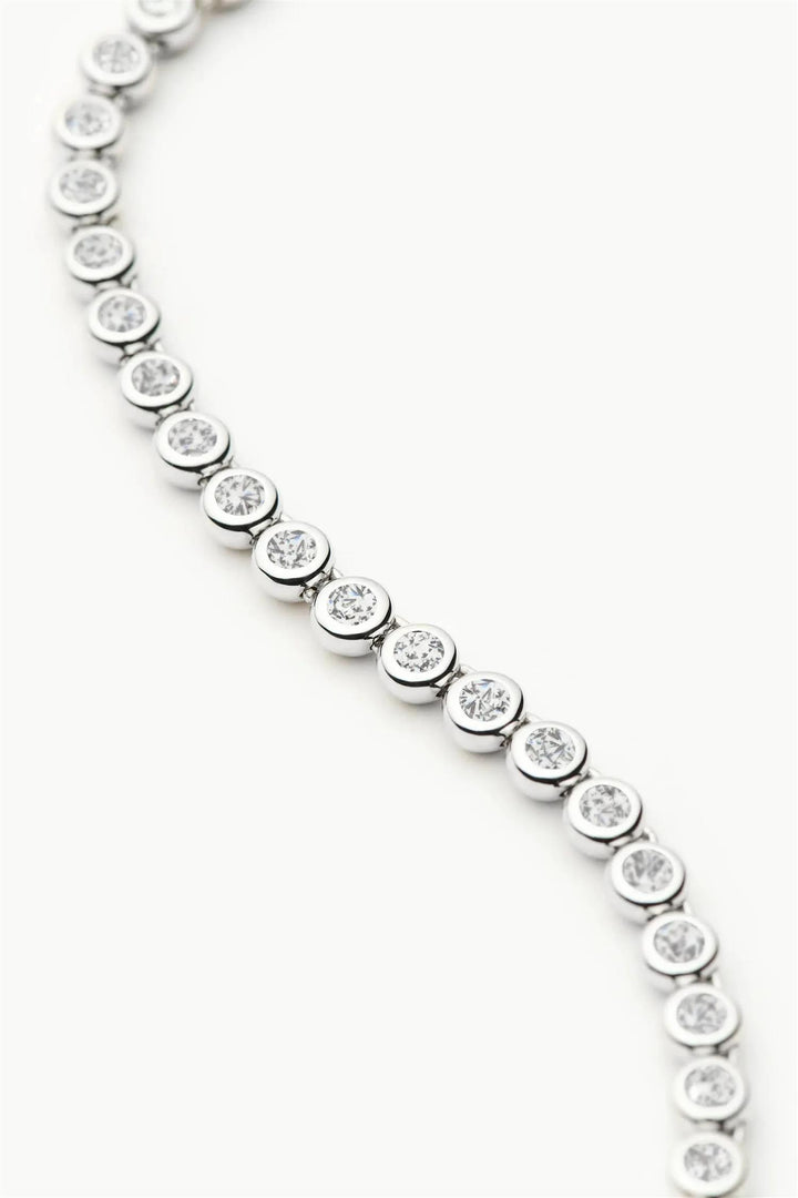 Tennis Round Necklace Silver