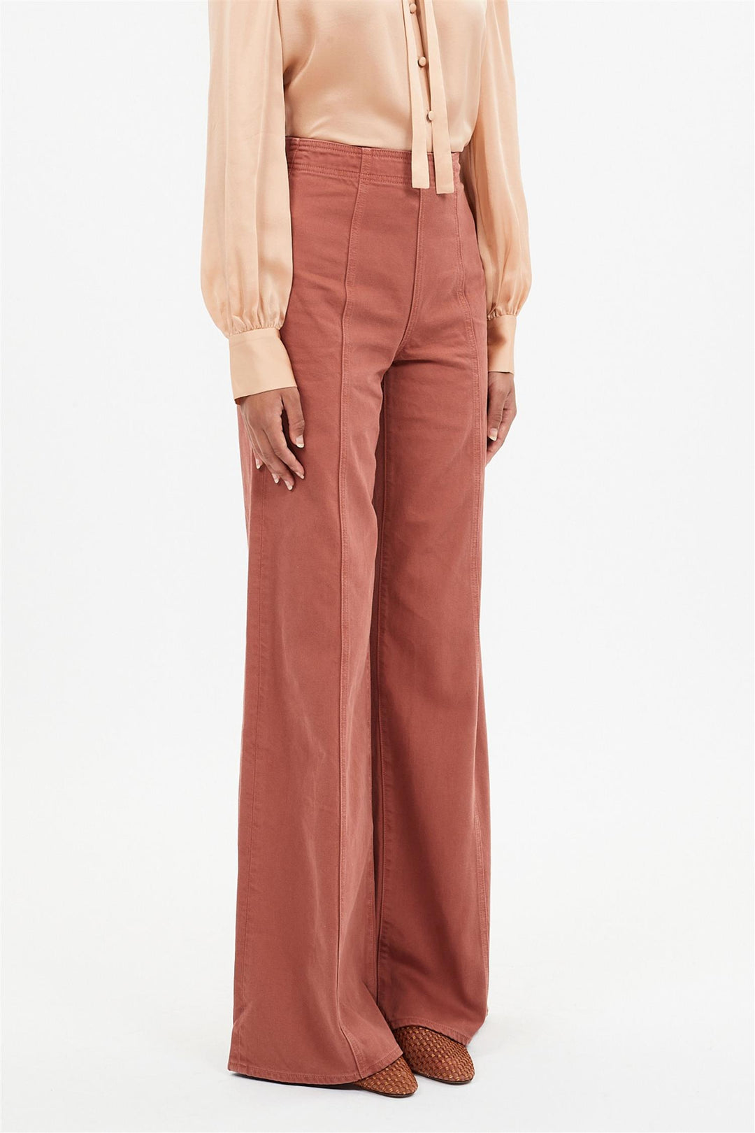 The Bianca Wide Leg Seamed Jean Garden Rose
