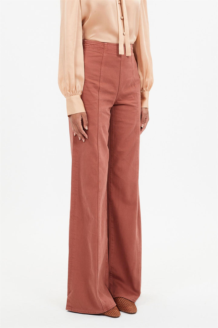The Bianca Wide Leg Seamed Jean Garden Rose