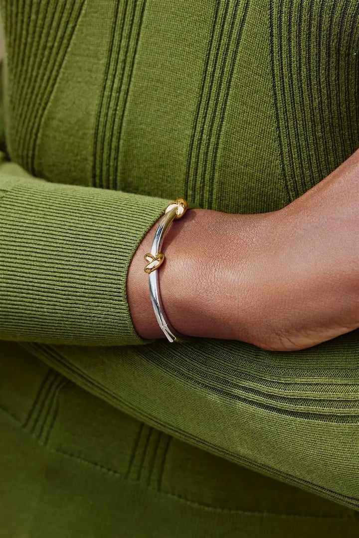 Lucy Williams Knot Hinged Bangle Silver/Gold