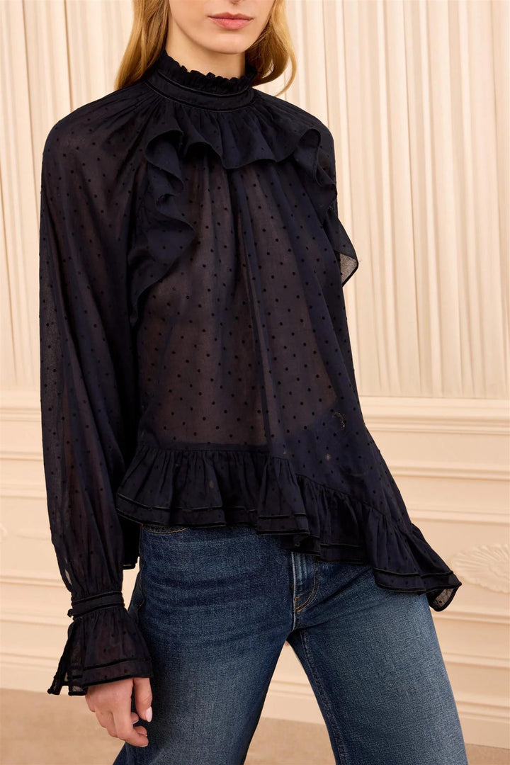 Marcella Long Sleeve Cotton Blouse Nightfall