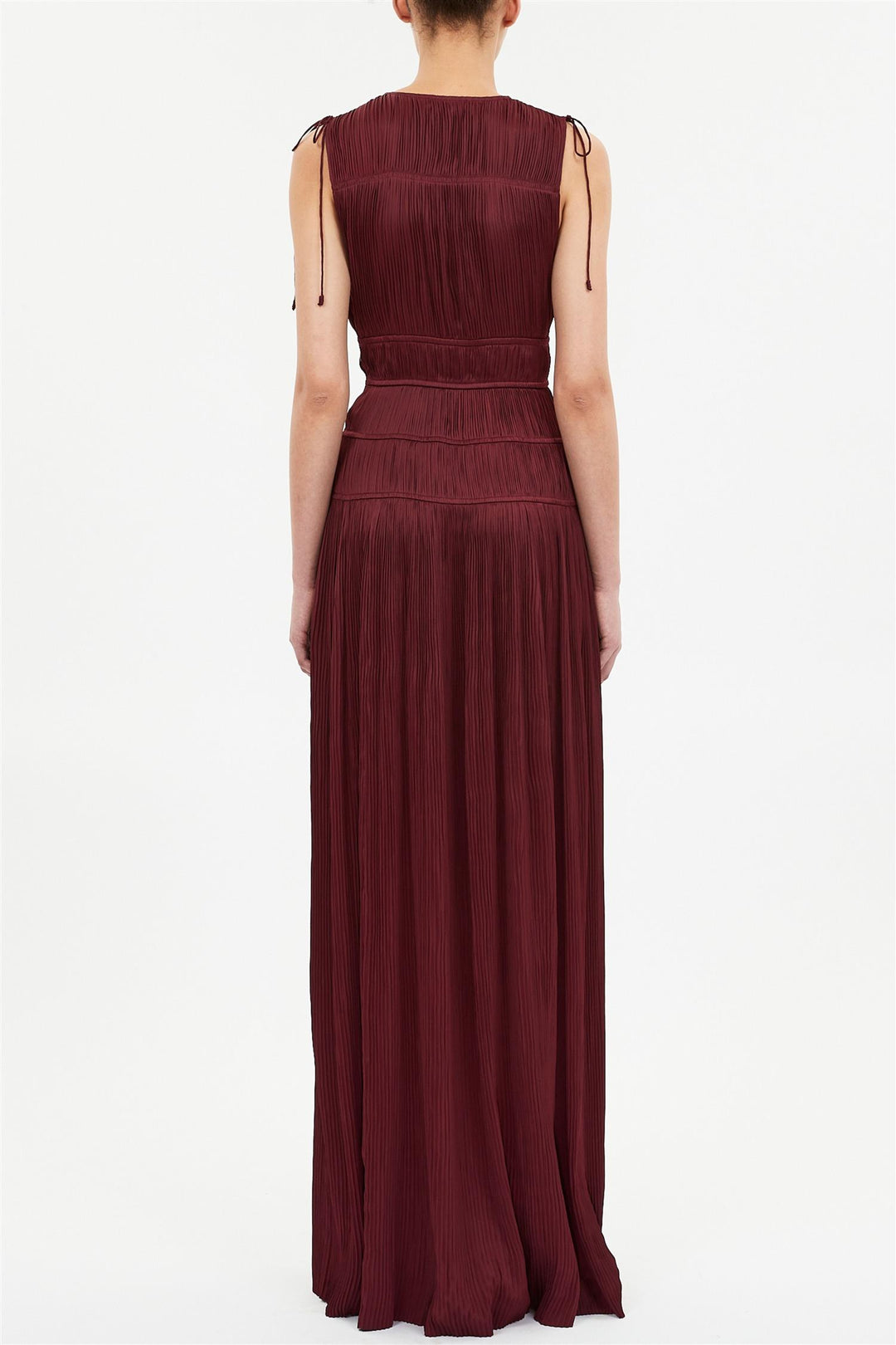 Tasneem Deep V Gown Claret