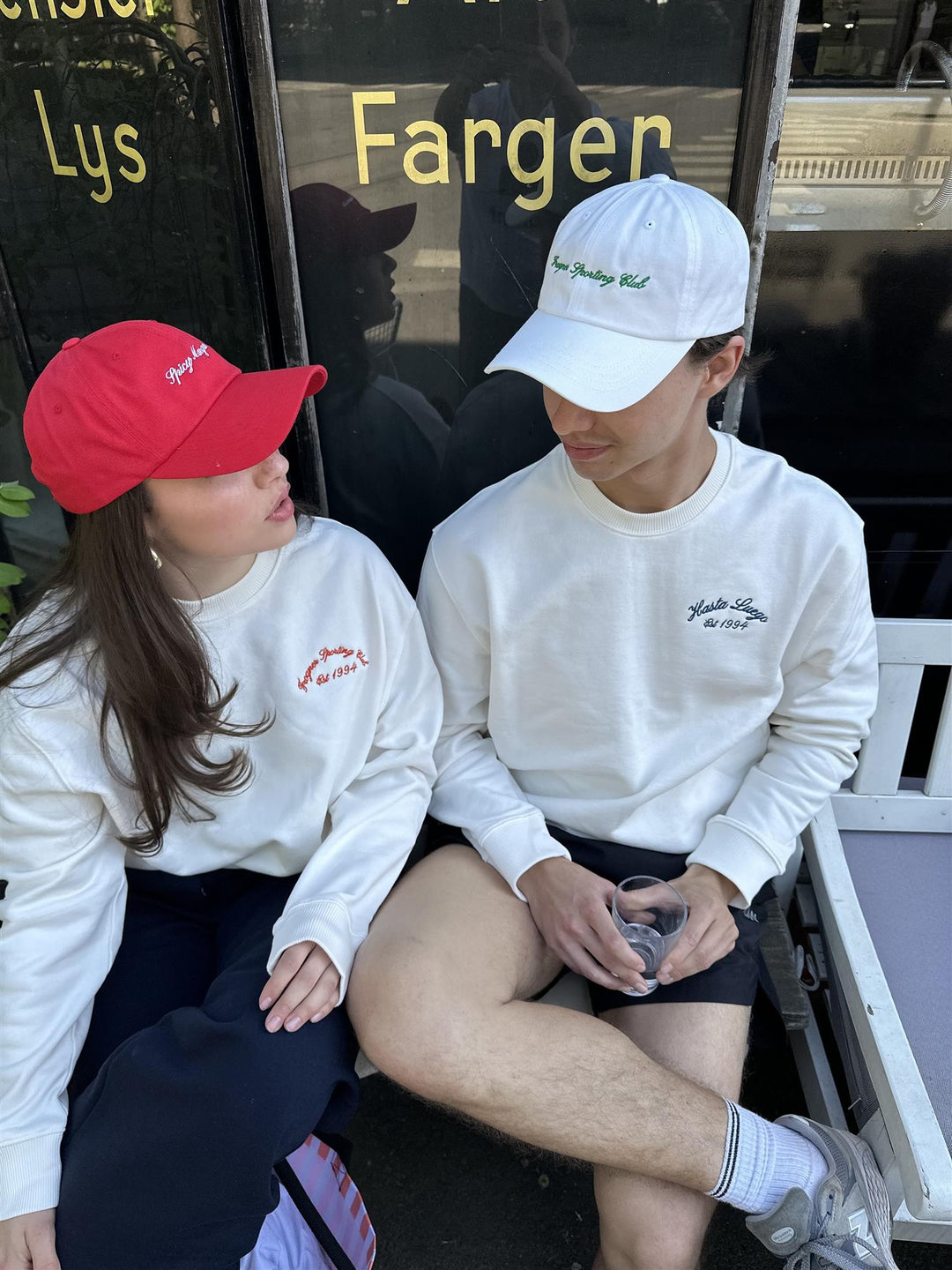 Frogner Sporting Club Embroidered Crewneck Off-White/Orange