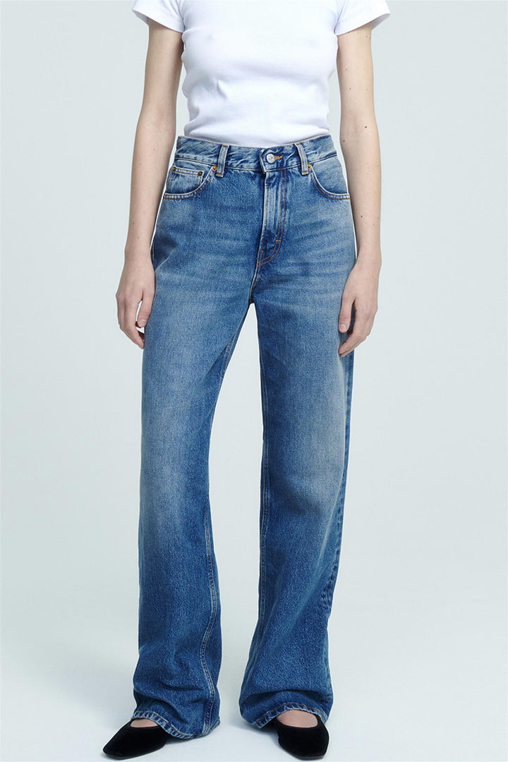 Korea Straight-Leg Jeans Piano Blue