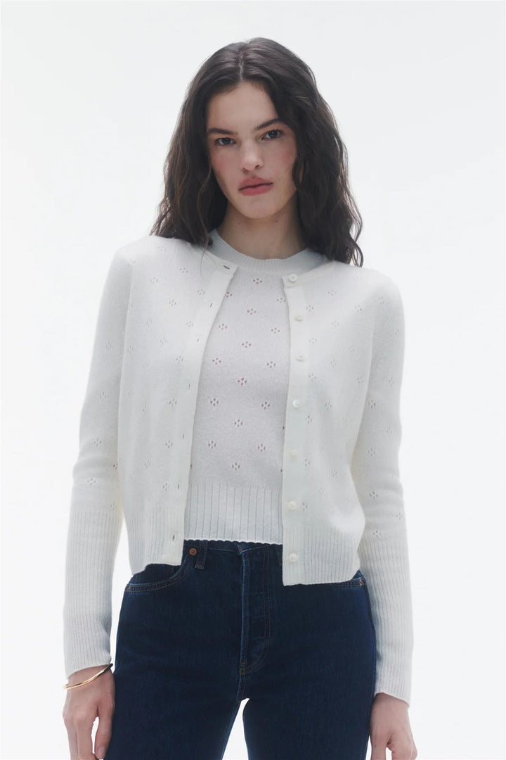 Jane Pointelle Cardigan Cream