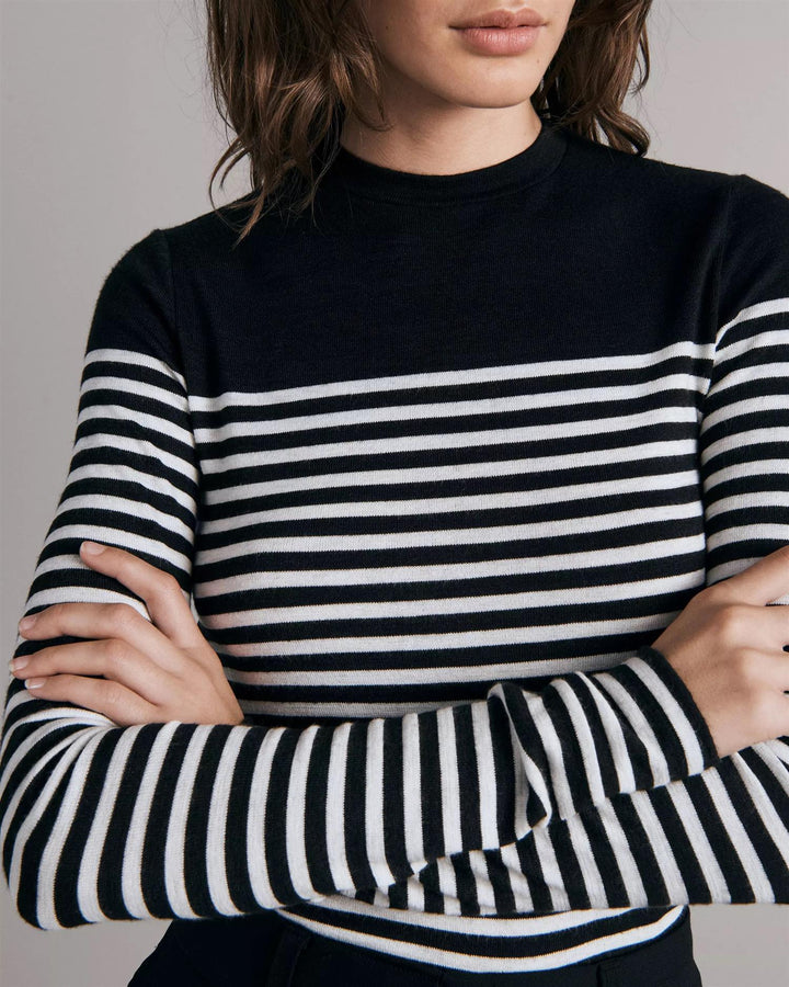 The Longsleeve Knit Breton Stripe Black Multi