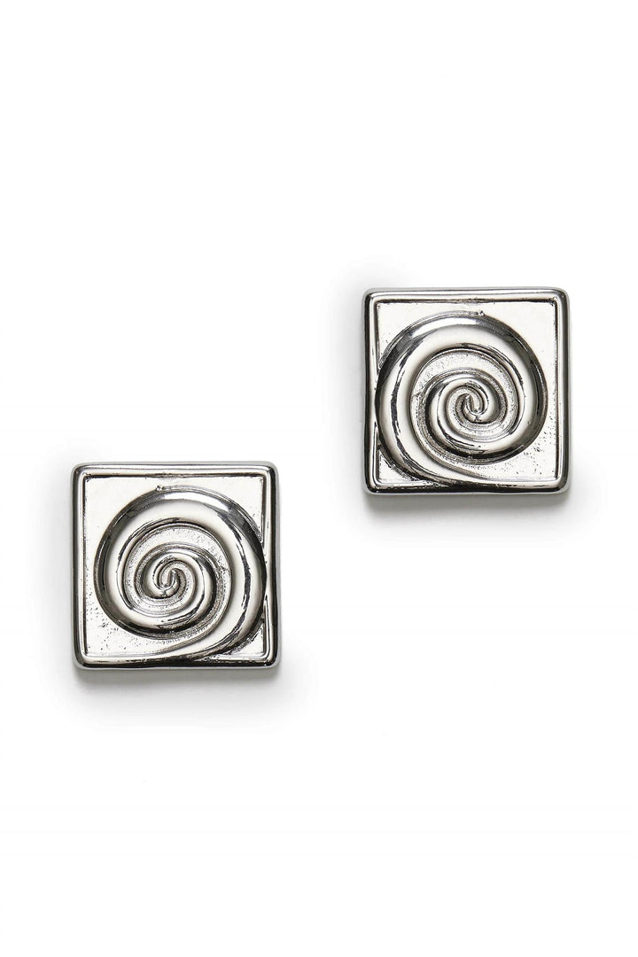 Swirly Square Earring Silver