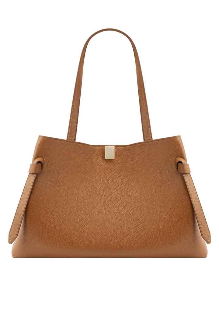 Gyoza Tote Pebble Grain Leather Hazel