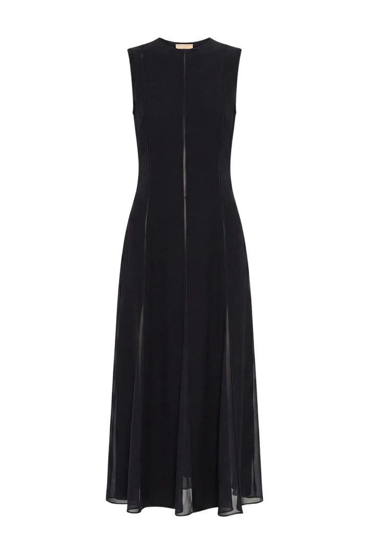 Laure Sleeveless Midi Dress Noir