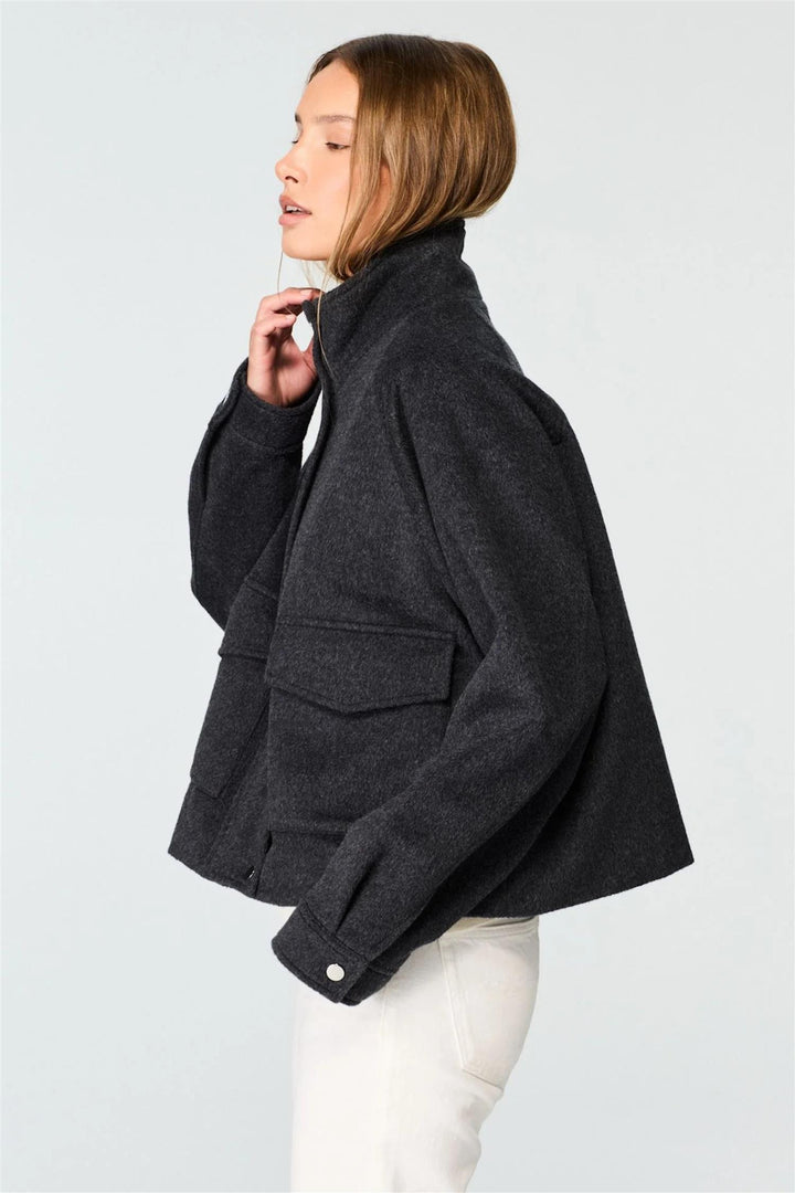 Wool/Silk ShortJacet Antracite