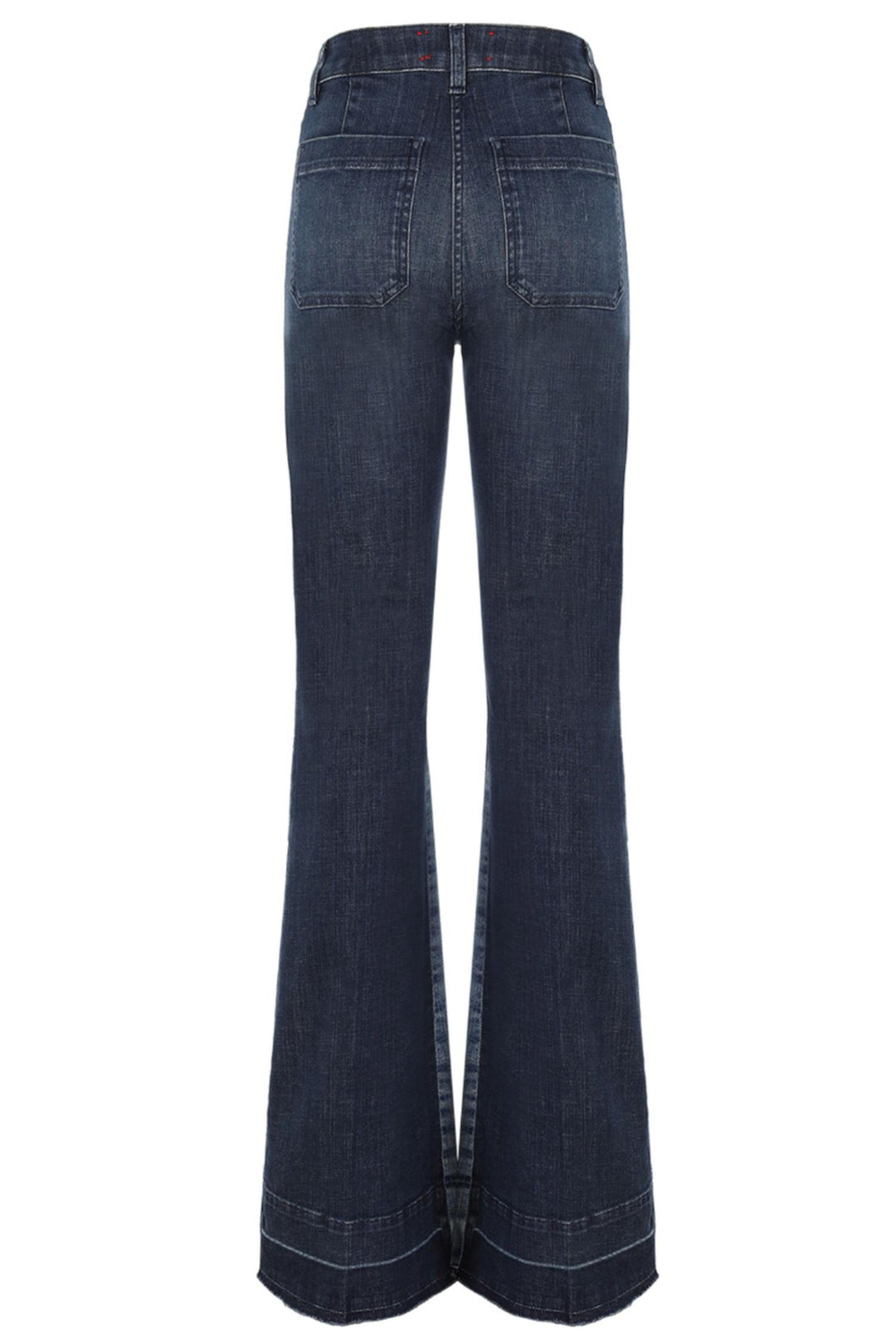Angeline Two-Tone Flared Jeans Blue Denim