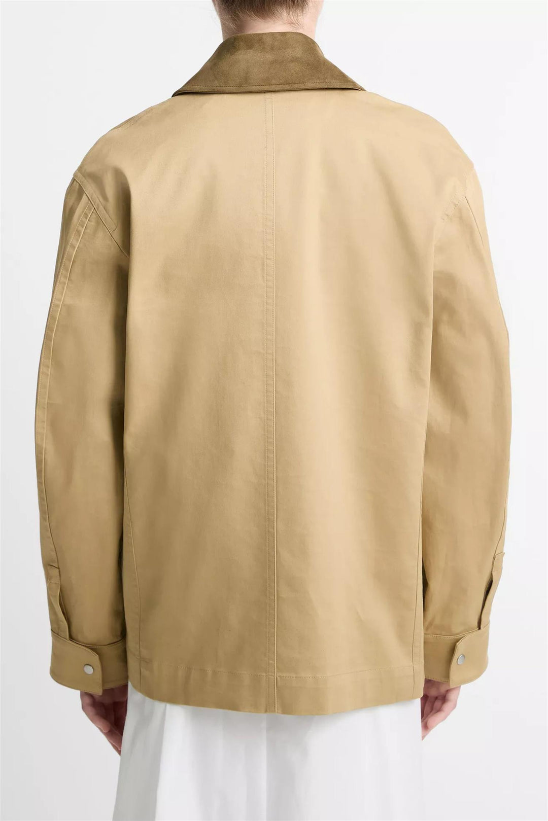 Suede Collar Utility Jacket  Beachwood