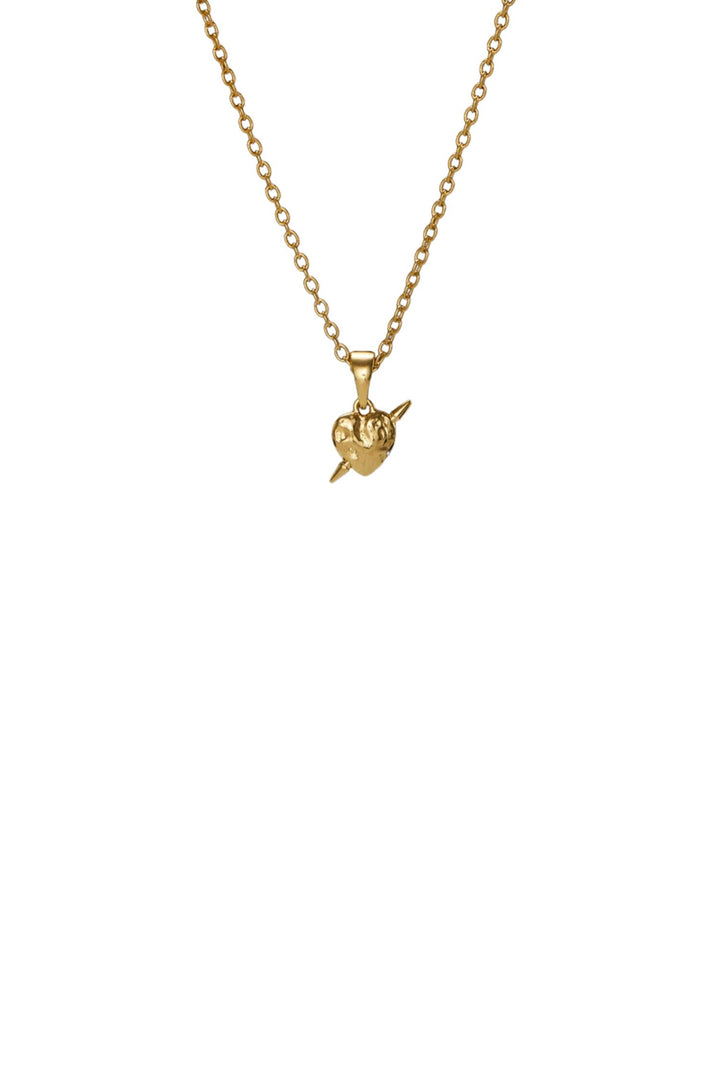 Tiny Tuvstarr's Heart Necklace Gold Plated Silver