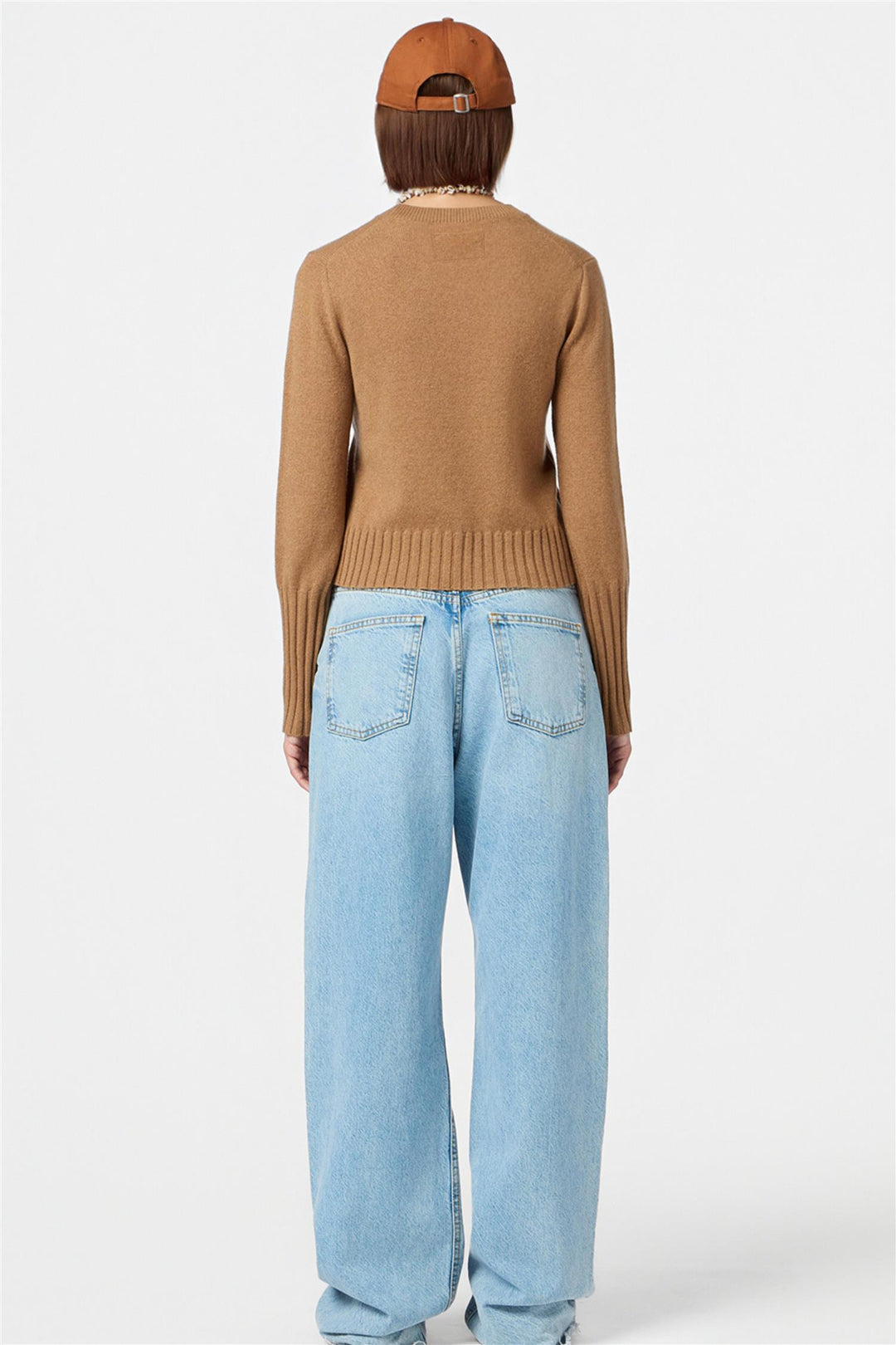 Shrunken Cashmere Crew Almond