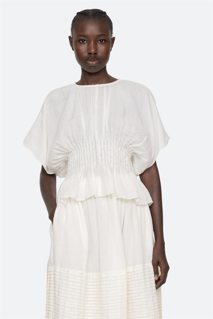 Violet Short-Sleeve Top White