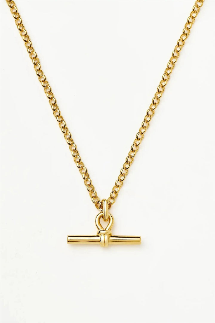 Chunky T-Bar Chain Necklace Gold