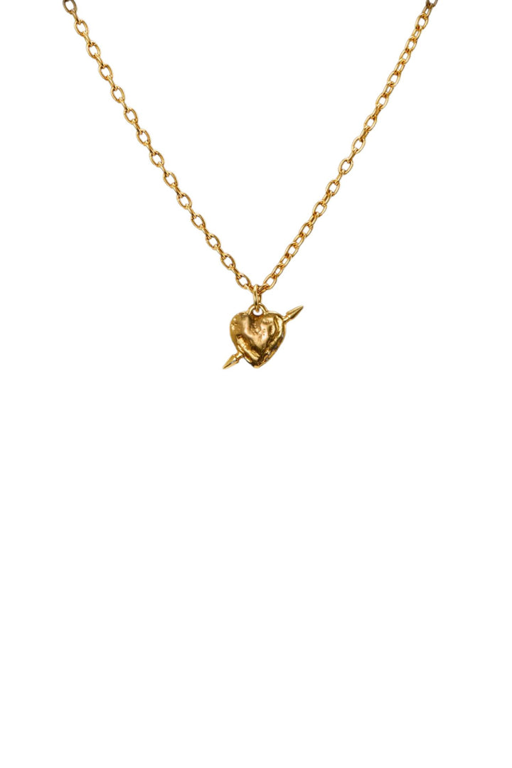 Tiny Tuvstarr's Heart Necklace Gold Plated Silver