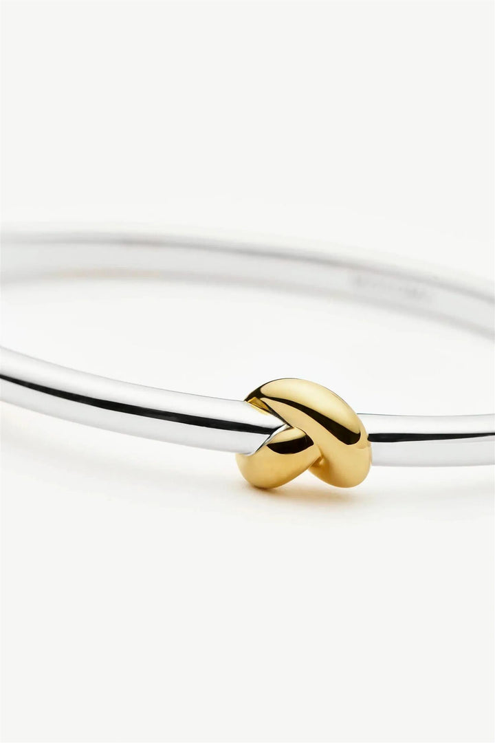 Lucy Williams Knot Hinged Bangle Silver/Gold