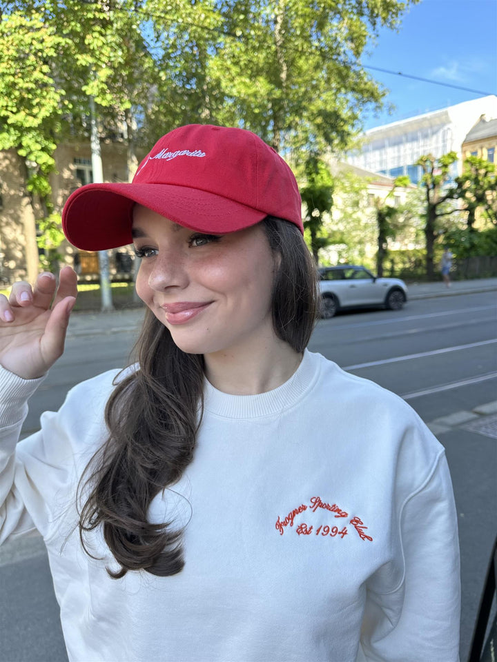 Frogner Sporting Club Embroidered Crewneck Off-White/Orange