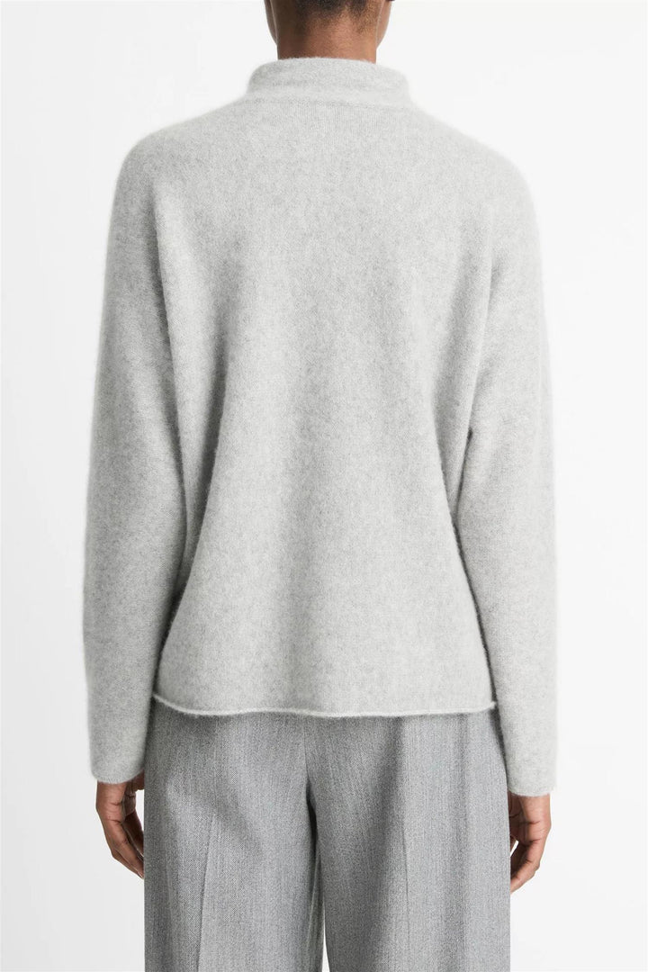 Boxy Cashmere Turtleneck Stone Grey