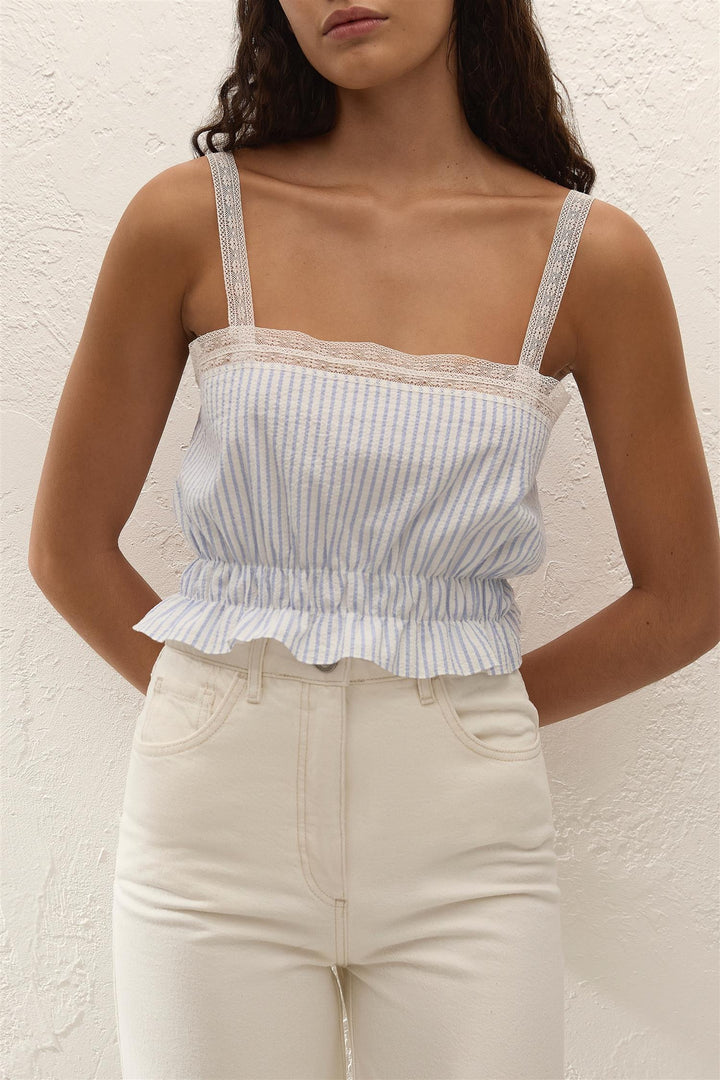 Venta Top Carmen Stripe Light Blue