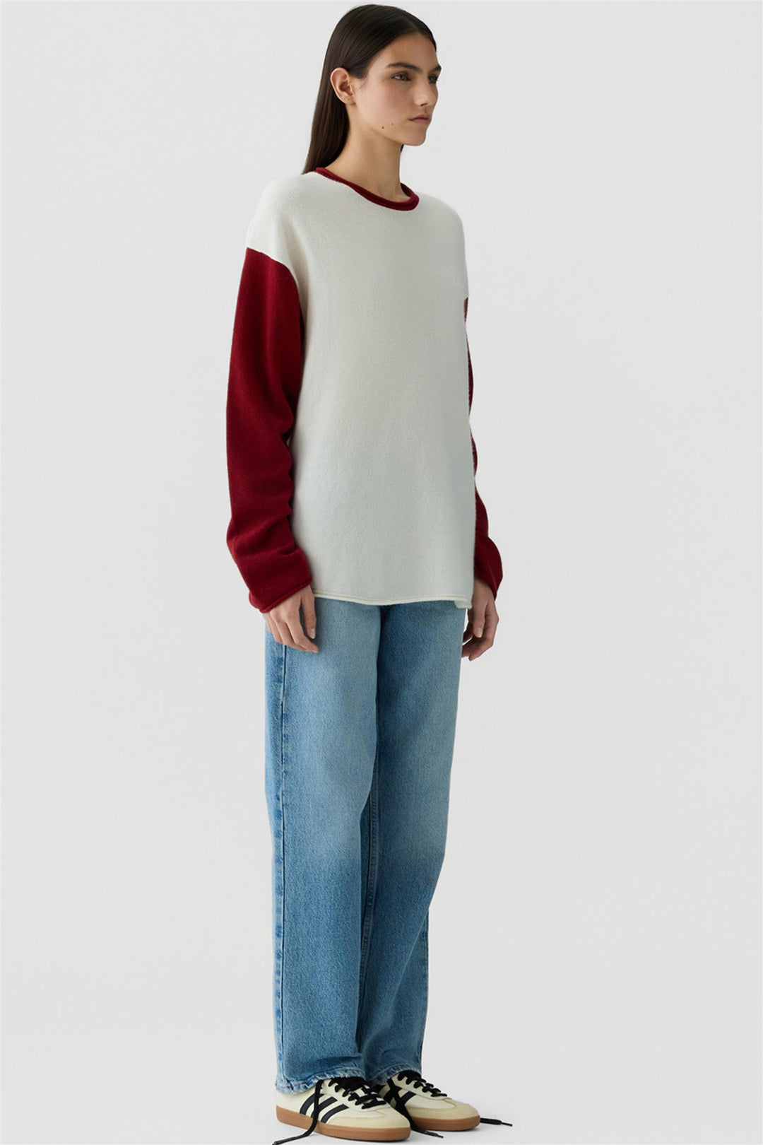 Baseball Oversized Crew Cream/Carmine