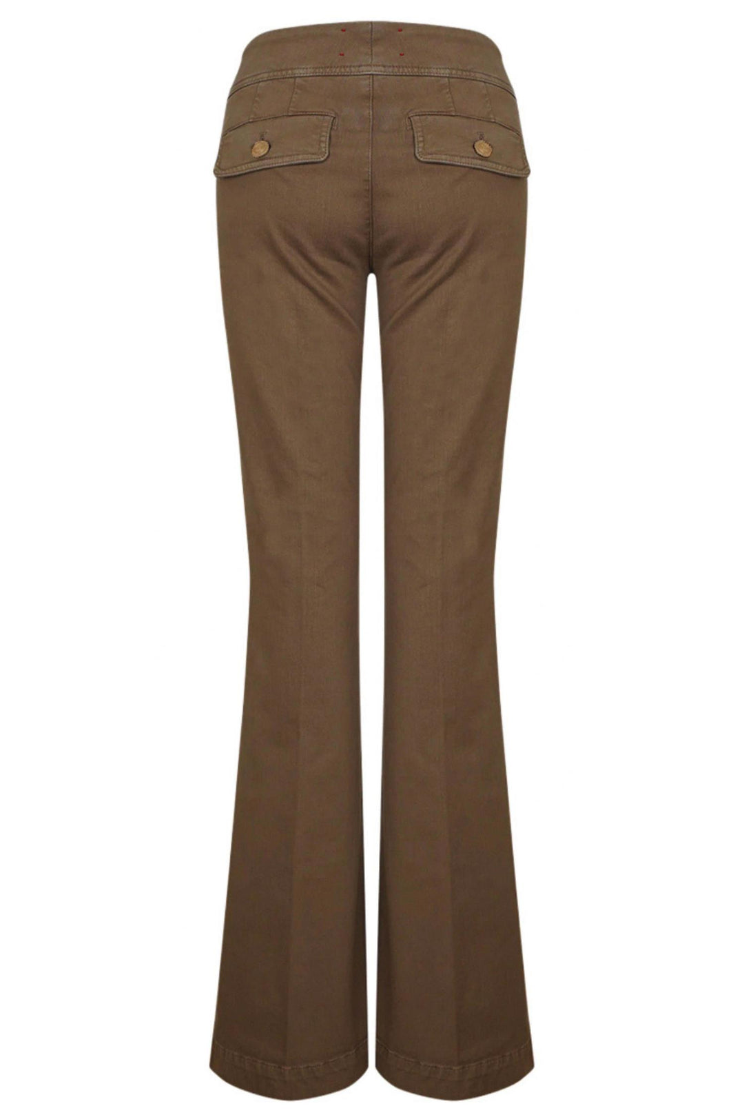 Anais Pocket Flared Bull Stretch Jeans Khaki