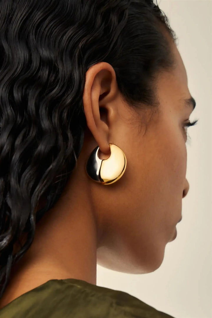 Sculptural Pebble Large Hoop Earrings