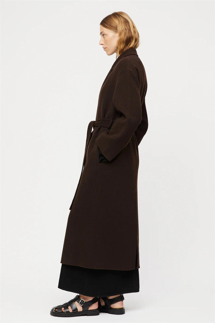 Double Wrap Coat Molé Brown