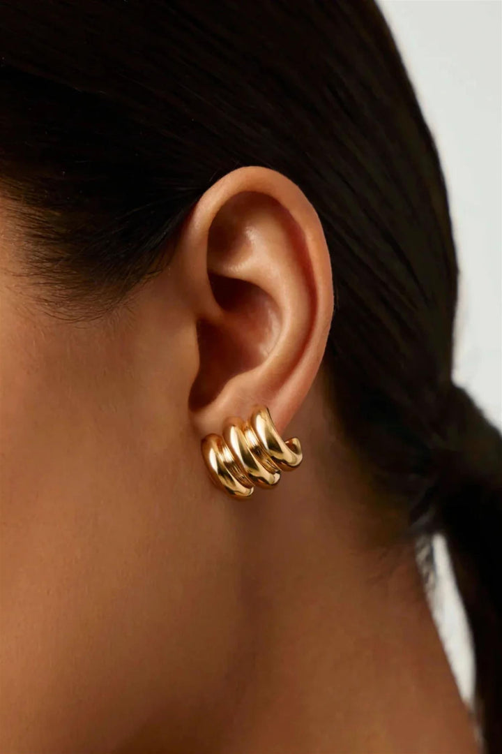 Chubby Triple Small Hoop Earrings