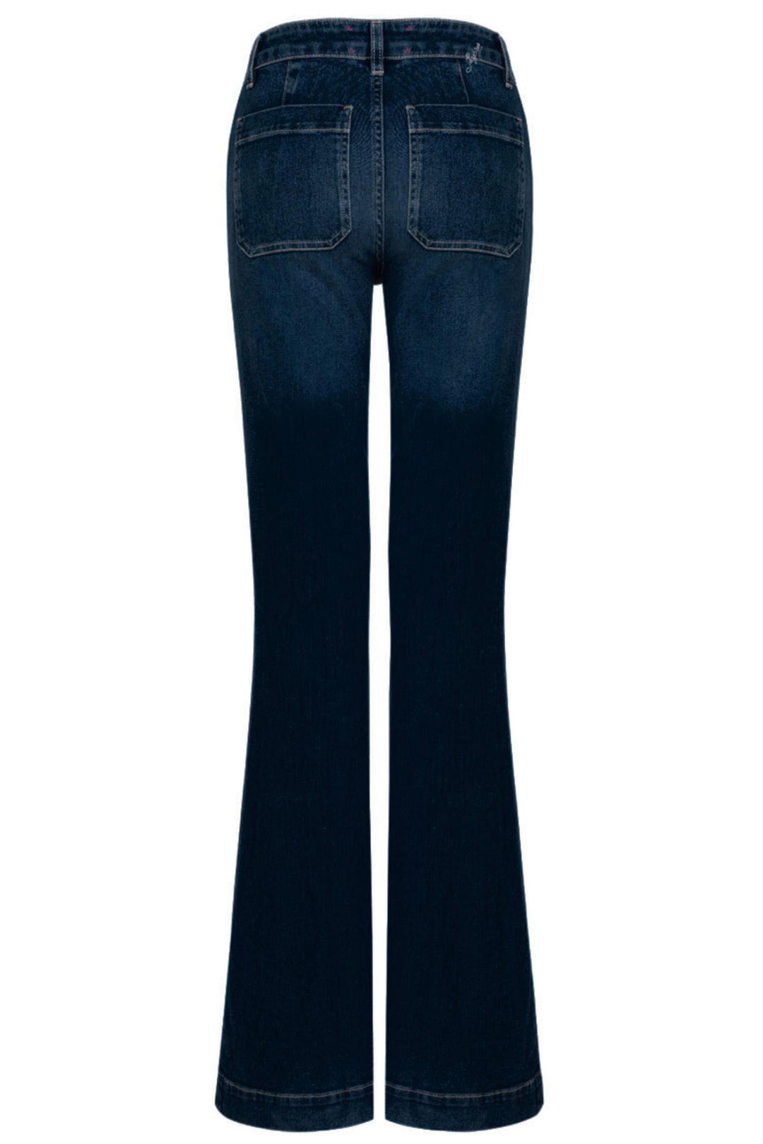Delphine Flared Jeans Dark Blue & Orange Stitch Denim