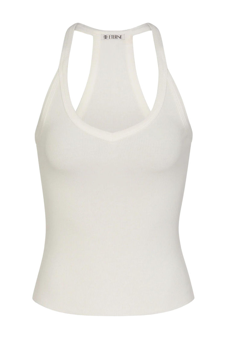 V-Neck Racerback Tank Cream