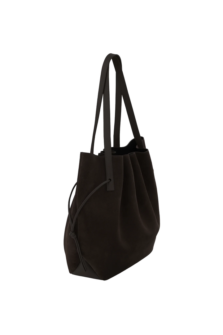 Scallop Tote Suede Leather Ganache
