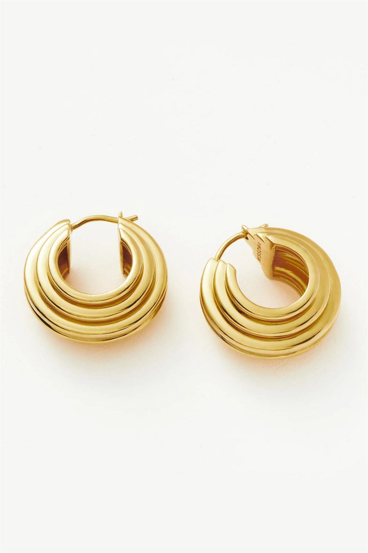 Lucy Williams Chunky Ridge Medium Hoop Earrings