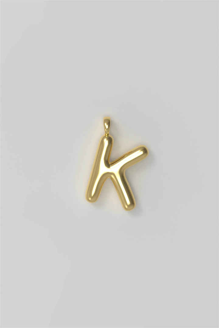 Letter Charm Large Plated