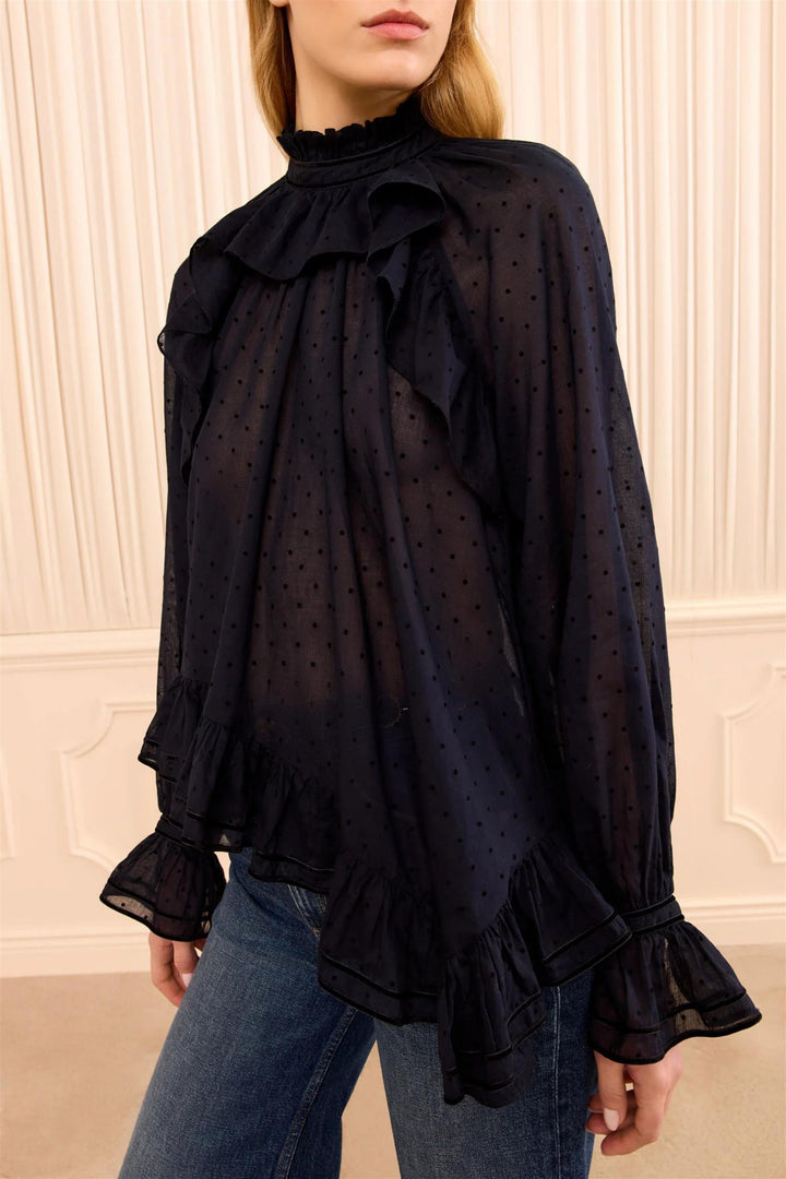 Marcella Long Sleeve Cotton Blouse Nightfall