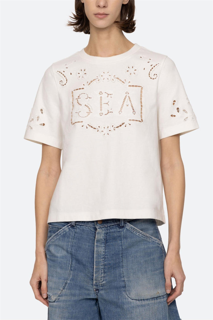 Marie Embroidery T-Shirt White