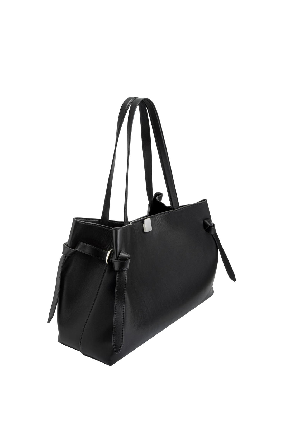 Gyoza Tote Smooth Leather Black
