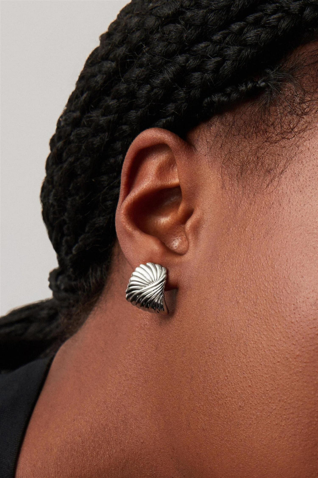 Ripple Stud Earring Silver