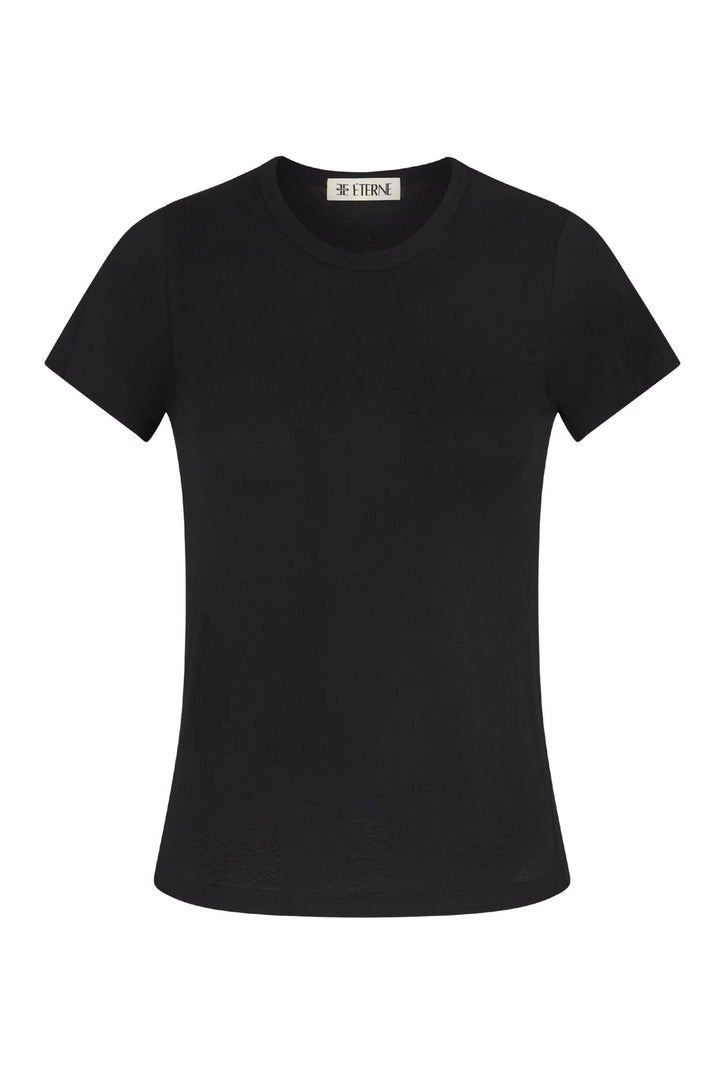 Fitted Crewneck Shortsleeve T-Shirt Black